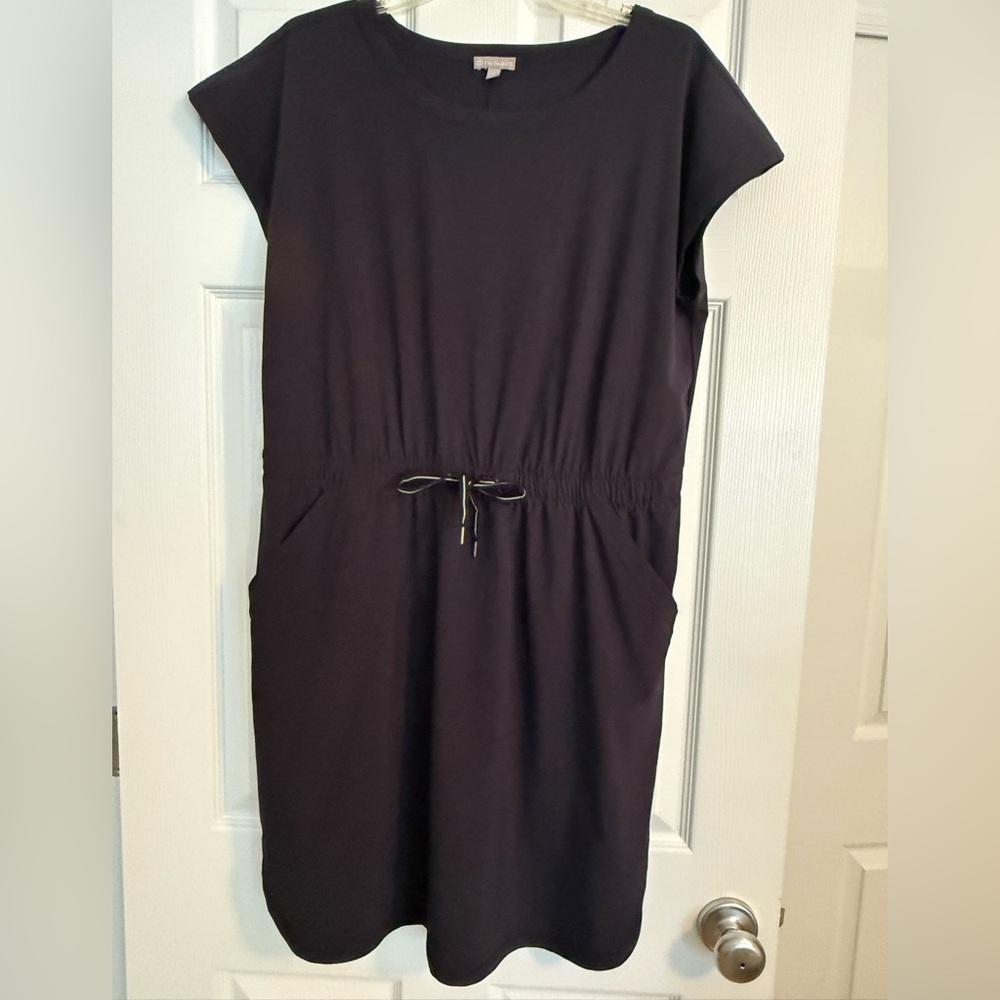 Talbots Classic Navy Mini Dress with Drawstring & Pockets